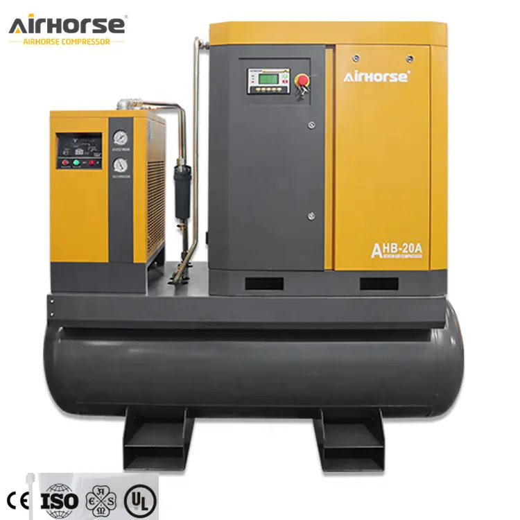 11kw 15kw 16 bar tutto In un compressore a vite 15hp 20hp industriale rotativo compressori d'aria macchina con essiccatore per il taglio Laser