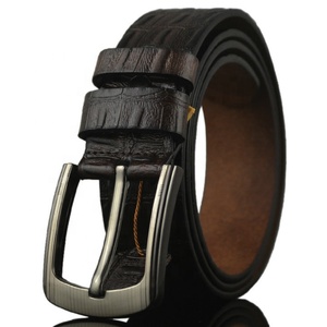 Goffrato coccodrillo modello da uomo Jeans in vera pelle cintura con fibbia a punta - Product Image 2