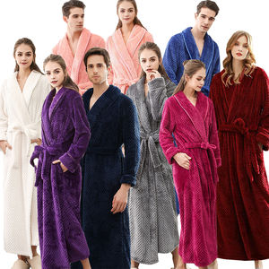 <span class=keywords><strong>Prix</strong></span> usine doux gaufré armure Robe avec poches couleur unie peignoir pour femmes hommes confortable maison porter après le bain, en gros - Product Image 6
