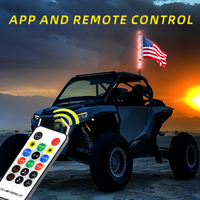 Nouvelles antennes LED spirales RGB à commande par application à distance pour voiture, bateau, tout-terrain, RZR, UTV, ATV, mât de drapeau, fouet lumineux LED