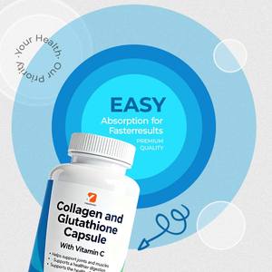 קולגן וגלוטתיון ויטמין C קפסולות קומפוזיט קולגן חלבון 180 כמוסות מסייעות בתמיכה במפרקים ובשרירים - Product Image 5