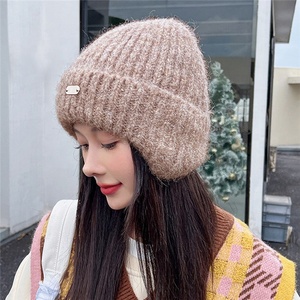 Mới Nhất 2023 Tùy Chỉnh Đồng Bằng Ấm Áp Phụ Nữ Mùa Đông Phụ Nữ Dễ Thương Tai Flap Dệt Kim Beanie Hat - Product Image 2