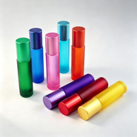 Flacon en verre cylindrique de 10 ml, flacon en verre pour huile essentielle, petit flacon, flacon à bille pour parfum
