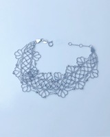 Bracelet en filigrane de dentelle en or 18 carats Lerca, bracelet et collier 2 en 1, bijoux fins
