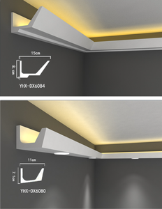 <span class=keywords><strong>Moulure</strong></span> de plafond LED moderne en PU blanc, étanche, corniche décorative, <span class=keywords><strong>panneau</strong></span> mural 2,4 m pour hôtel, villa, installation facile - Product Image 2