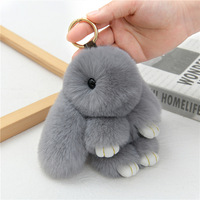 Porte-clés Lapin en Peluche Doux et Mignon de 13 cm, Pendentif en Fausse Fourrure pour Voiture, Sac ou Clés, Idéal pour Cadeaux
