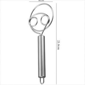Stainless Steel Dough Mixer 8cm x 8cm x 21.8cm Manual Egg Beater Bakery Tool - Product Image 1
