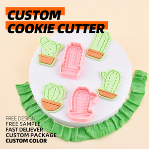 <span class=keywords><strong>Emporte</strong></span>-pièces 3D en plastique série <span class=keywords><strong>Cactus</strong></span>, écologiques, pour pâte à modeler DIY, moule à biscuits imprimé - Product Image 1