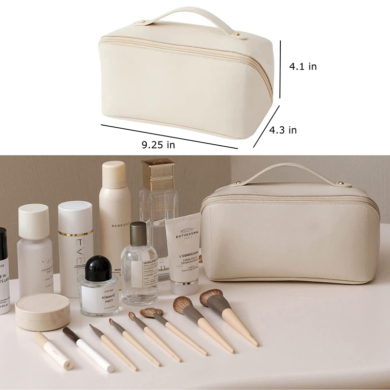 wholesale large-capacity portable pu luxury cosmetic makeup pouch bag organizer travel toiletry bag