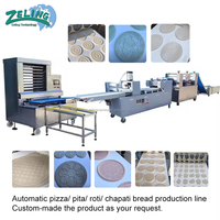 Nouvelle ligne de production entièrement automatique de pizzas, rotis et chapatis, commande PLC, machine à former la pâte en acier inoxydable, machine à fabriquer des disques de pâtisserie