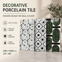 Carrelage en porcelaine pleine masse 600x1200mm, motif brillant, décoratif, pour sol et mur, idéal pour hôtels, villas et projets commerciaux