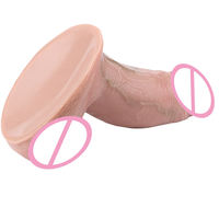 Dildo de silicona realista, suave, impermeable y grueso, con tacto artificial, flexible, para masturbación femenina, con clítoris y pene realistas.