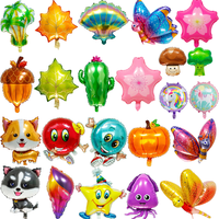 Nouveau légume Cactus champignon 3D papillon fleur coquille personnage de dessin animé feuille d'aluminium ballon fête décoration Globos