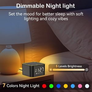 Tiếng ồn trắng máy với báo động clcok: 30 nhẹ nhàng âm thanh điều chỉnh âm lượng & ánh sáng ban đêm ngủ hẹn giờ - Product Image 6