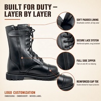 Bottes tactiques KMS OEM en gros, légères, populaires, imperméables, pour hommes, avec fermeture éclair latérale