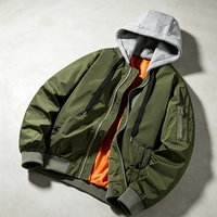 Blouson bomber à capuche pour homme, patchwork, coupe-vent, respirant, écologique, réversible, fermeture éclair sur le devant, veste décontractée de style baseball, multi-poches