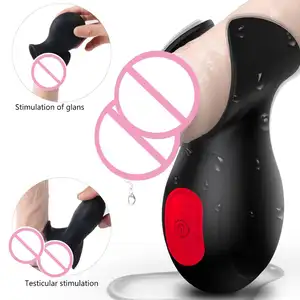 S-Hand Silikon Penis vibrierende Ärmel Penis Kopf Stimulator Massage gerät Vibrator Sexspielzeug für Männer Spielzeug Sex Erwachsene