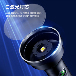 Lampe torche rechargeable haute puissance X96, lumière blanche LED, zoom extérieur, longue portée, torche de patrouille - Product Image 4