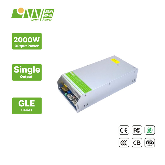 GLE-2000S-24V Single Output 50/60Hz AC-DC 88.5% High Efficiency 2000W Wide Voltage Switching Power Supply for Laboratory CCTV