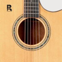 Guitare acoustique arc-en-ciel ZY-STD02 R 41 pouces, table en épicéa massif, finition brillante, incrustation en ébène, rosace, cordes EXP16, mécaniques argentées