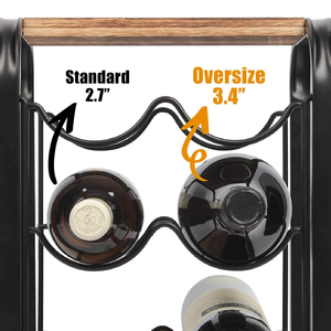 <span class=keywords><strong>Porte</strong></span>-bouteilles à vin en fer et bois à 3 niveaux, support à bouteilles de vin autoportant pour 6 bouteilles, pour la cuisine, le bar, la table à manger, décoration - Product Image 5