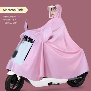 Capa de chuva transparente para bicicleta elétrica, capa de chuva em PVC espessada para motocicleta, novidade em cores Macaron, moda da moda, novidade em 2024