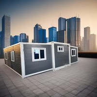 Maison conteneur extensible 3 chambres en gros, maisons modulaires préfabriquées en acier, design moderne, couleur/taille personnalisables, respirantes 1