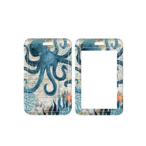 Porte-carte d'identité et porte-badge en polyester à motif hippocampe nautique vintage, durable et personnalisable pour le bureau, l'école et les événements - Product Image 3