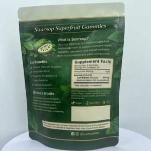 Caramelle Gommose al Soursop (Graviola) con Estratto di Foglie di Soursop, Muschio Marino, Curcuma, Integratore per l'Immunità, Vitamina <span class=keywords><strong>C</strong></span> e Zinco - Product Image 2