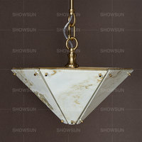 Nouveau Lustre de Luxe Unique en Pierre Naturelle, Suspension Moderne en Marbre pour Restaurant, Salle à Manger, Îlot de Cuisine, Chambre à Coucher