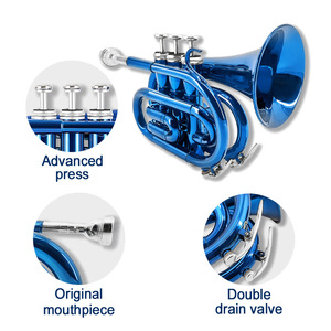 Vente en gros de <span class=keywords><strong>trompette</strong></span> de poche <span class=keywords><strong>bleue</strong></span> si plate pour une performance professionnelle - Product Image 4