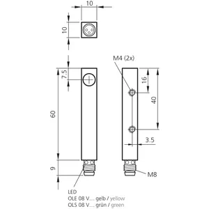 Capteur laser à faisceau collimé à lumière rouge de la série miniature O-Q10 OLSQ10M500-TSSL - Product Image 2