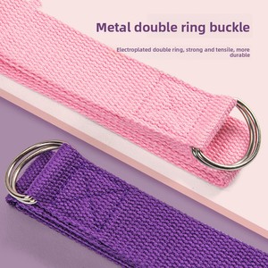 Cinta de resistencia de algodón y lino engrosada con doble anillo para yoga, fitness, entrenamiento de fuerza y deportes aéreos para mujer - Product Image 4
