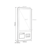 Kiosco de Autoservicio para Restaurantes, Montado en la Pared, con Pantalla Táctil Capacitiva, Sistema Operativo Windows/Android, CPU Intel I5