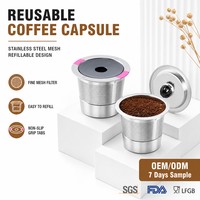 Cápsula de Café Reutilizable y Recargable de Nuevo Diseño, Acero Inoxidable 304, Portátil, Compatible con K-Cups, para Café Molido, con Tapa y Logotipo Personalizado