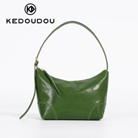 Tas Bahu Kulit Asli Mewah Wanita Tas Hobo Kulit Sapi Lembut Vintage Tas Tangan Mini Tahan Air untuk Perjalanan Sehari-hari
