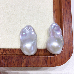 Hạt ngọc trai nước ngọt tự nhiên hình baroque trắng SHDIYAYUN 13-15mm, làm thủ công, kích thước lớn - Product Image 2