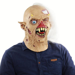 Costume d'Halloween Cheveux blancs <span class=keywords><strong>Zombie</strong></span> avec une bouche fendue Effrayant Latex Masque de fête réaliste - Product Image 1