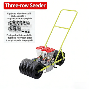 آلة بذر الخضروات يدوية الدفع بـ 3-6 صفوف، بذارة عالية الدقة تعمل بالتروس للملفوف الصيني والفجل والكزبرة والسبانخ - Product Image 2