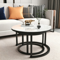 Table d'appoint gigogne moderne en fer forgé, ensemble de tables basses de luxe pour la maison, l'appartement et l'hébergement touristique