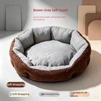 Coussin pour chien en coton pas cher, rond, pour intérieur, chaud, pour chat, lit pour chien de petite, moyenne et grande taille
