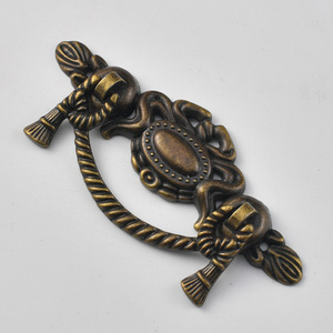 Antique Chinese Style Furniture Handle Oval Zinc Alloy Drawer Pull Decorative <b>Cabinet</b> Hardware Bronze <b>Gold</b> Finish Durable Design - Product Image 1