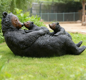 <span class=keywords><strong>Sculpture</strong></span> d'<span class=keywords><strong>animal</strong></span> d'ours brun de couleur de taille personnalisée décor en résine résistant aux intempéries réaliste pour jardin extérieur parc hôtel direct de l'usine - Product Image 4