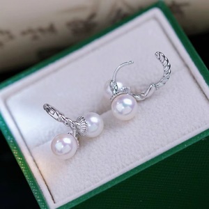 Accessoires en argent S925 pour la création de bijoux, perles rondes de 8 à 11 mm avec support d'oreille 21301, crochet d'oreille simple et dynamique pour boucles d'oreilles - Product Image 1