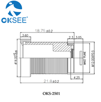 OKSEE OKS2501 3MP Sudut Lebar D140/H110/V60 FOV 2.5mm M12 Lensa CCTV Board F/2.0 TTL21.5 1/4'' Sensor COMS Fokus Manual