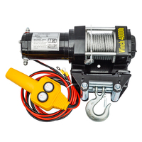 Treuil électrique pour VTT, SUV tout-terrain, étanche, capacité 2000-13500lbs, 12/24V, câble en acier, noir, petit modèle