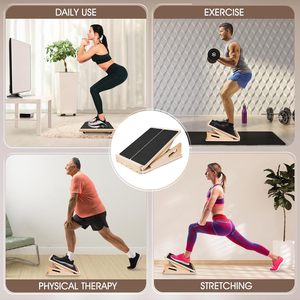 Tabla de Equilibrio de Madera 30x40cm con Superficie Antideslizante para Gimnasio en Casa, Entrenamiento Físico y Rehabilitación - Product Image 4