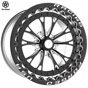 Jantes en alliage forgé DW 2 pièces 16 17 18 19 20 pouces 5x120 Noir brillant usiné Vitesse Beadlock pour Ford Mustang Drag Racing F150 - Product Image 1