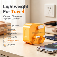 Charger GaN Warna-warni Laris Manis 40W PD Tipe C Pengisian Cepat Charger Dinding Colokan UK Port Tunggal PPS Adaptor Daya Gallium Nitrida