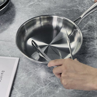Poêle à frire professionnelle en acier inoxydable Tri-Clad, poêle à induction de qualité alimentaire 18/10, ensembles de casseroles de cuisine 8/10/12"